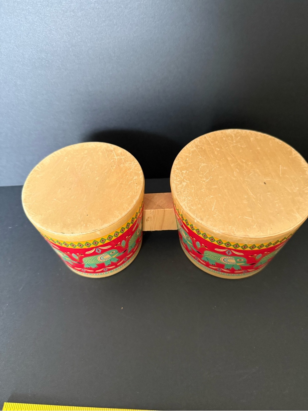 Children's Djeco Wooden Bongo Drums - Educational Rhythm Toy